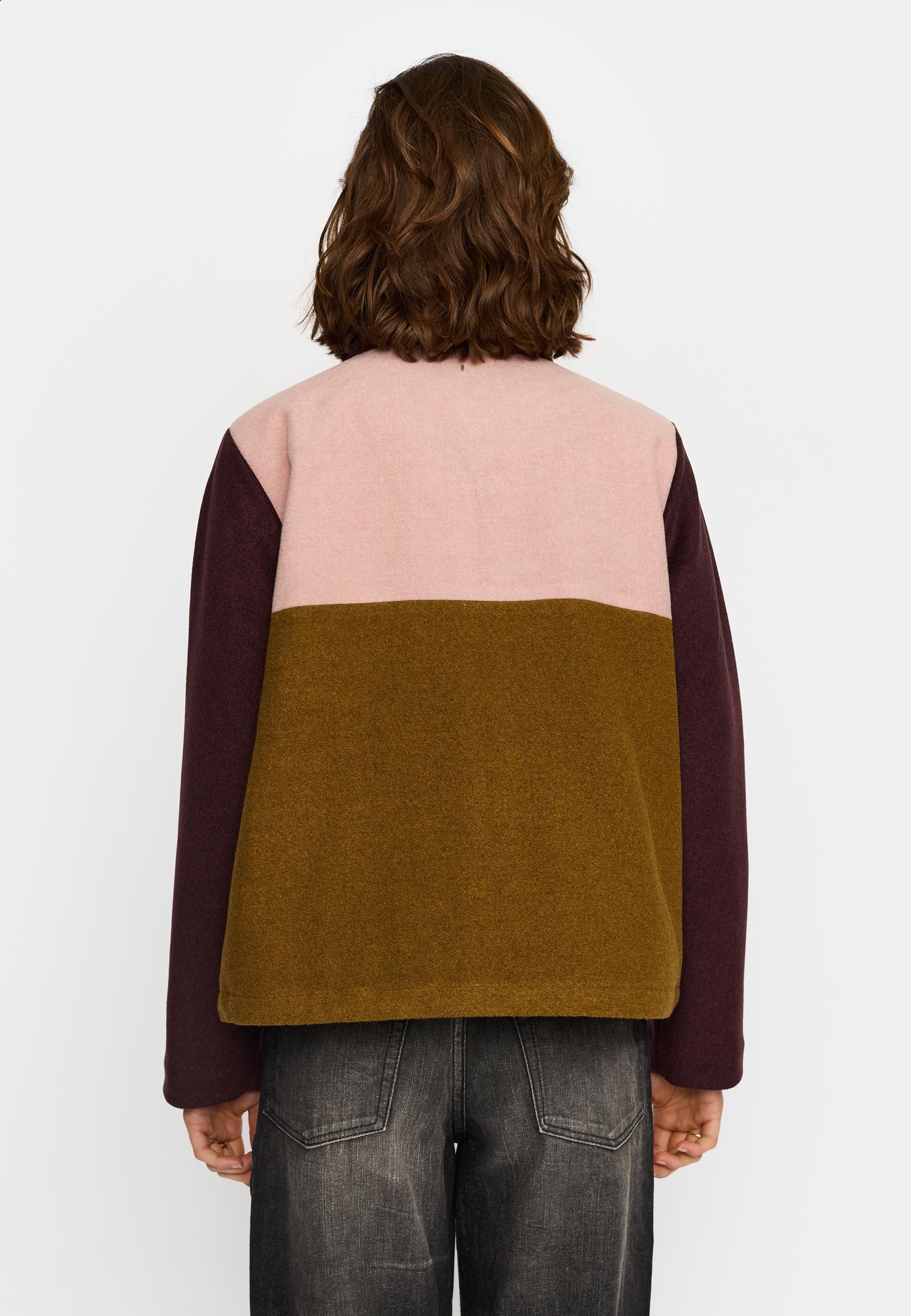 Selfhood Block Jacket Burgundy Damen Wollmix Jacke braun